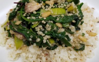 Quinoa, Greens and Pine Nuts Stir-Fry