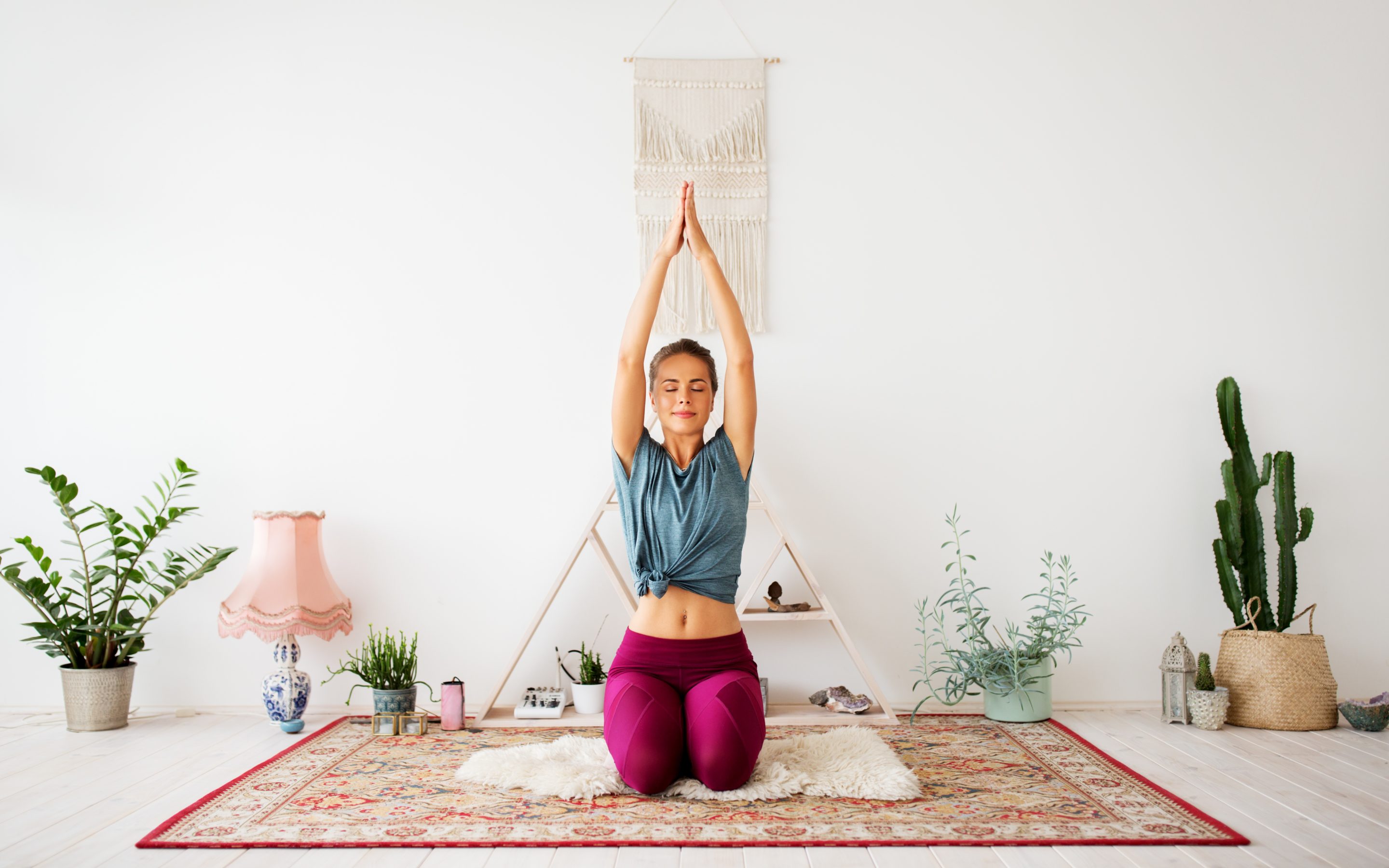 woman investing time doing yoga