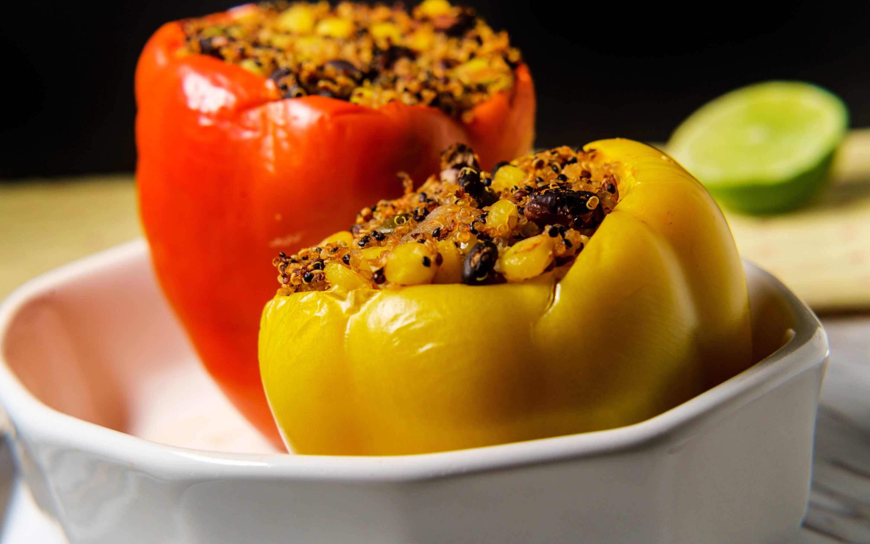 Quinoa and Black Bean Stuffed Bell Peppers